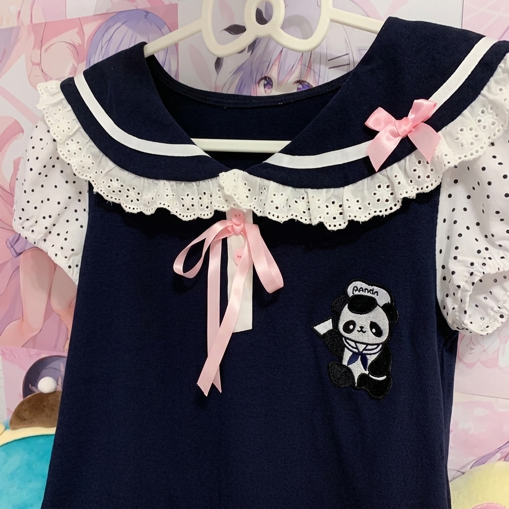 Midnight Panda Sailor Kawaii T-Shirt word3